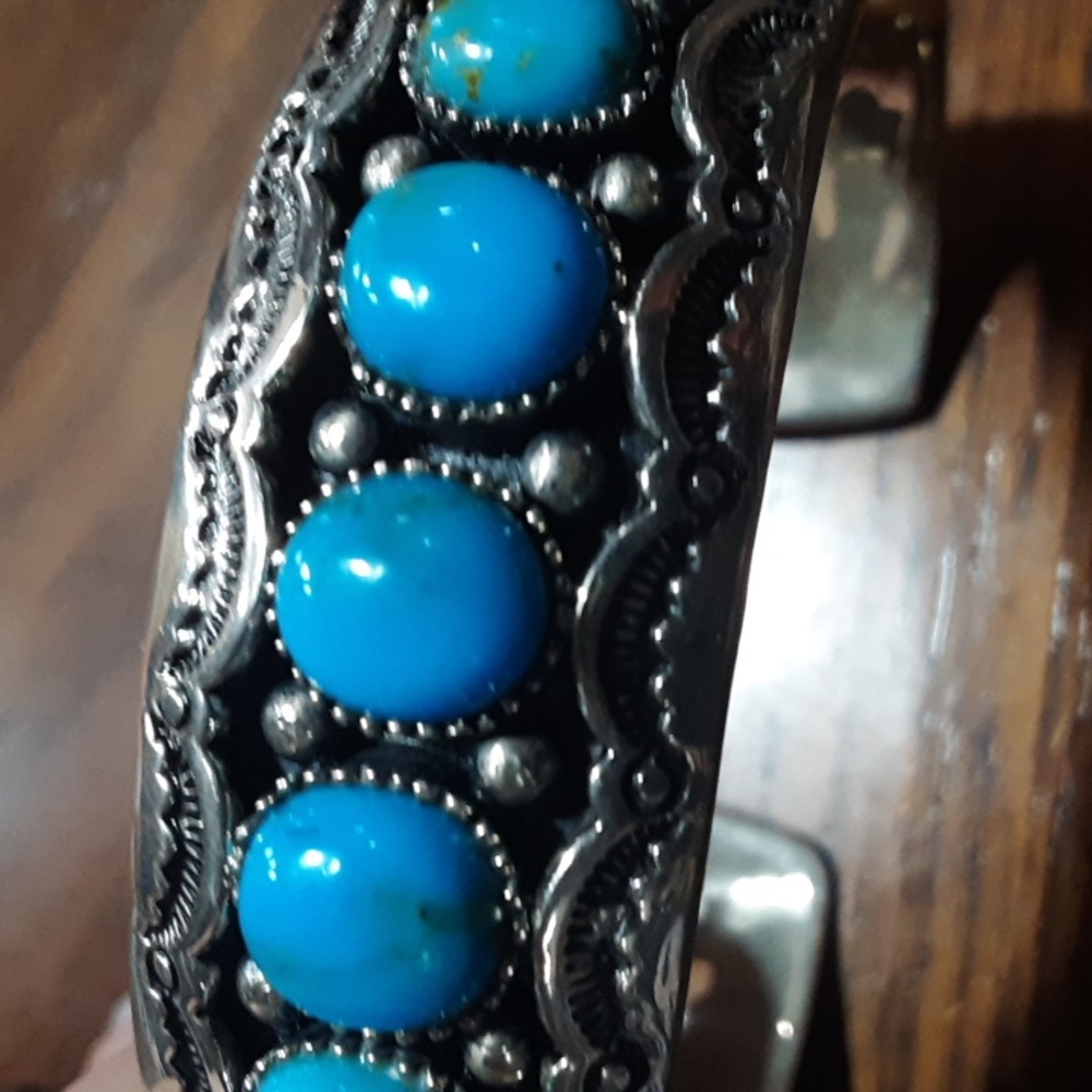 Sterling Silver/Turquoise Bracelet - Picture 4 of 8